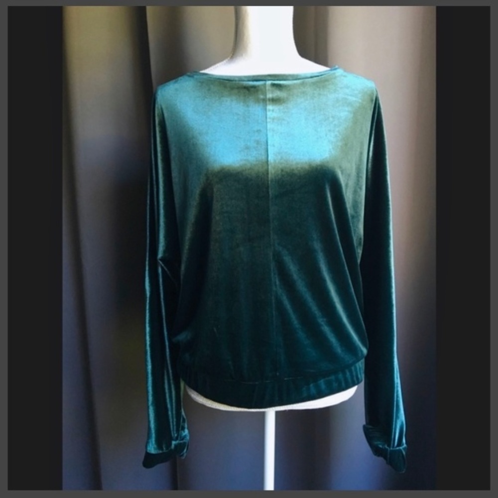 Cupio Emerald Green Velvet Top